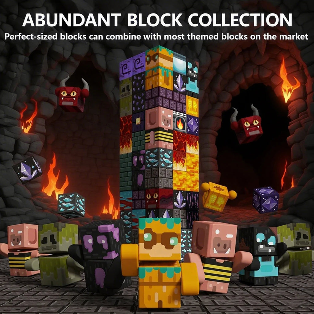 Magnetic Building Blocks Game-Based Build Cave with Magnet Construction Toys STEM Sensory Gift For Kids Birthday 78/100/200PCS