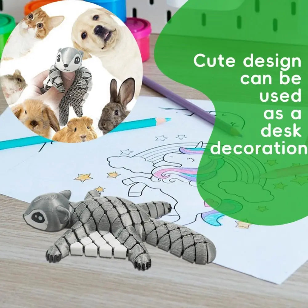 3D Printed Funny Flying Squirrel Toy with Movable Joints Cute Simulated Animal Model Creative Handicraft 3D Printed Animal Model