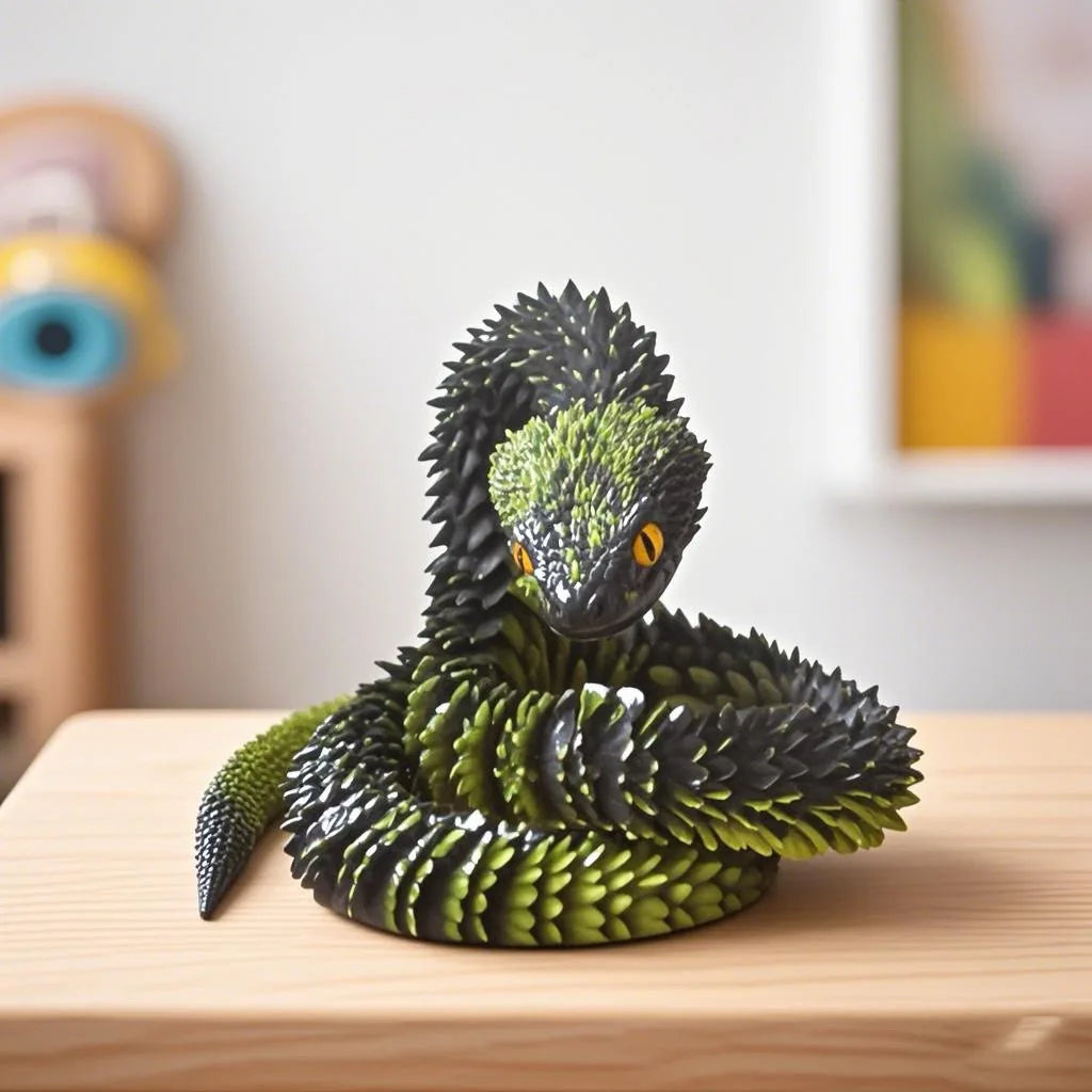 3D Printed Snake Desktop Articulated Snake Collectibles Creative Snake Model Sensory Toys Desktop Ornament 3D Printed Toys