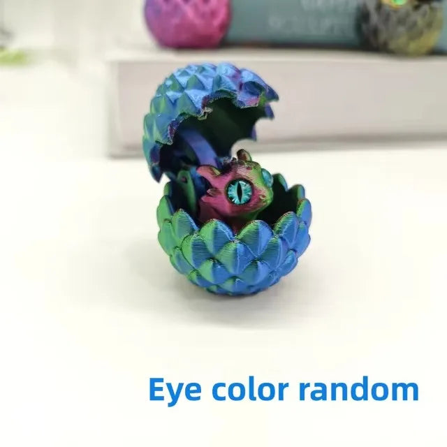 3D Printed Dragon Egg with Baby Dragon Inside - Mini Decorative Figurine for Home & Desktop Ornament, Kids Birthday Gift