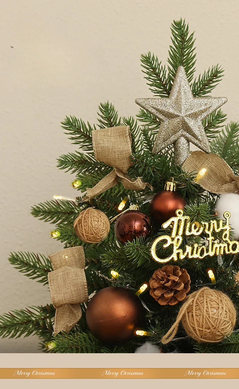 Christmas Tree Artificial Plants DIY Handicraft Pinecone Pine Branch Christmas Tree Home Party Decorations Desktop Ornament