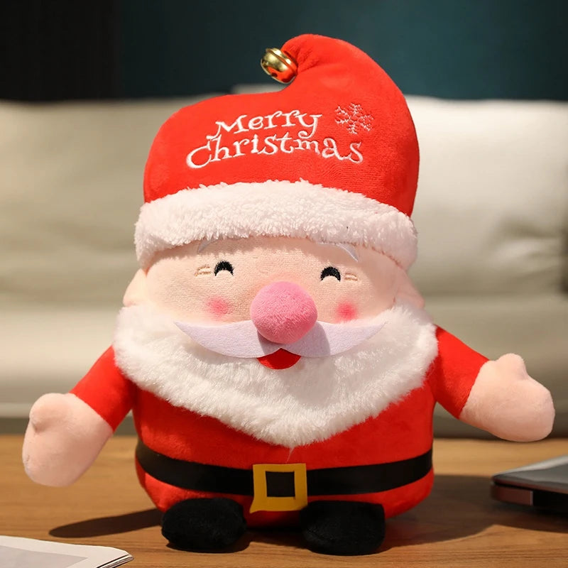 About 20cm Cartoon Christmas Collection Plush Toy Cute Santa Claus Christmas Elk Snowman Pillow Xmas Decor Gifts
