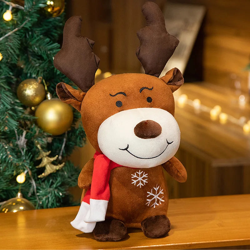 About 20cm Cartoon Christmas Collection Plush Toy Cute Santa Claus Christmas Elk Snowman Pillow Xmas Decor Gifts