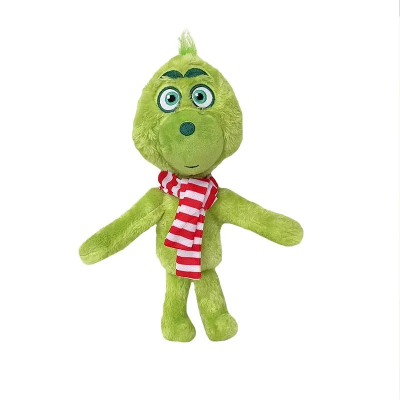 Grinch Christmas Plush Toy - Soft Stuffed Doll for Kids Kawaii Room Decor Gift for Boys Girls Holiday Party Favors